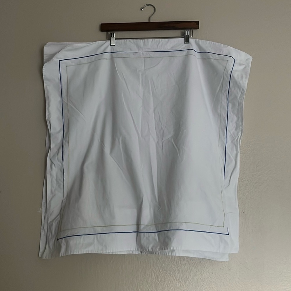 2- 30x30 Pottery Barn Euro Pillow Shams White Pastel Embroider For King Size